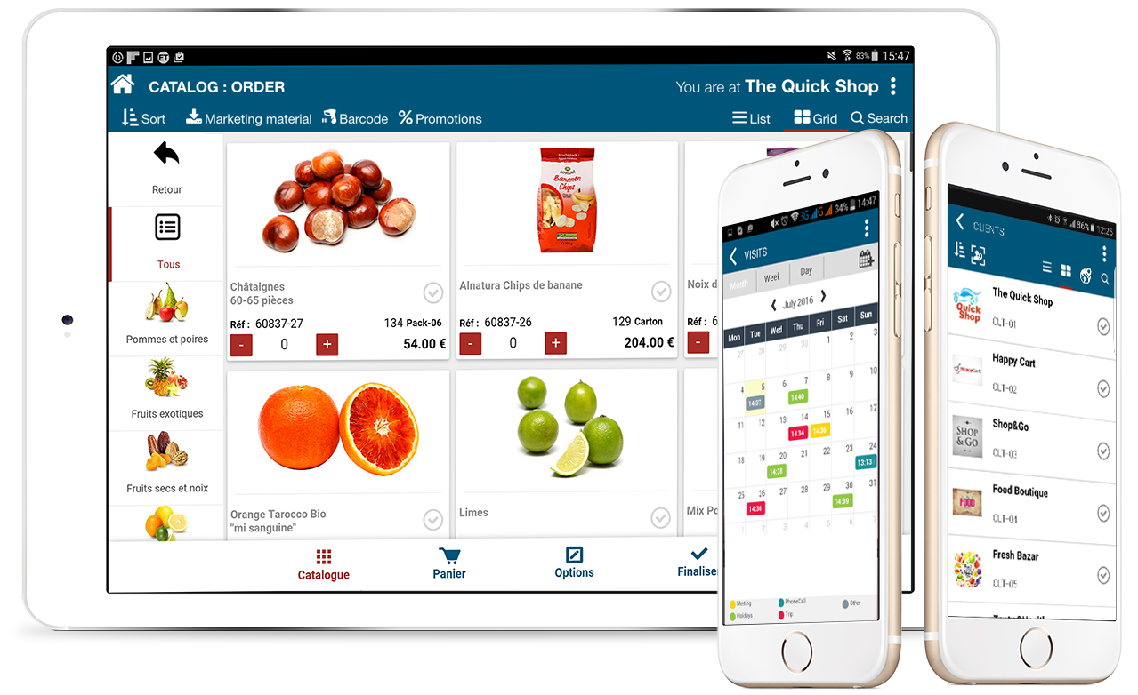 tablette catalogie&mobile visit&client